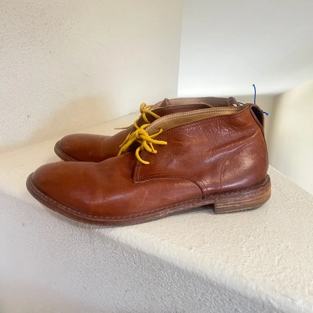 MOMA Men’s Size 46 Brown Leather Ankle‎ Dress Boots, Handmade Italy, Italian